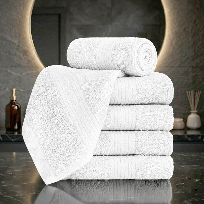 100% Cotton Washcloth 12 x 12 Inch Highly Absorbent , White