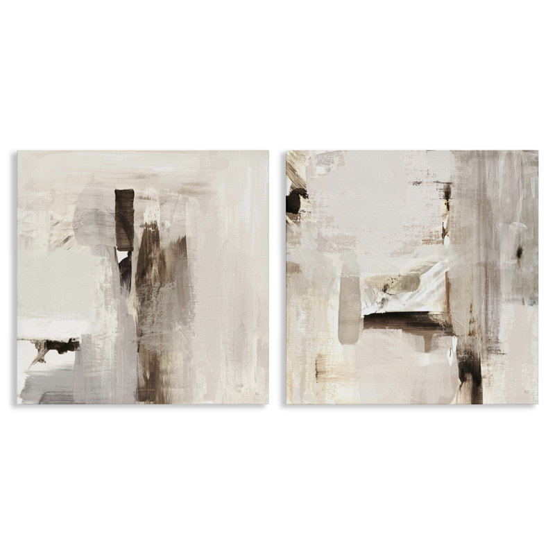  "Neutral Forms on Beige", ensemble de 2 toiles murales par Susan Jill, H 24 po x l 24 po