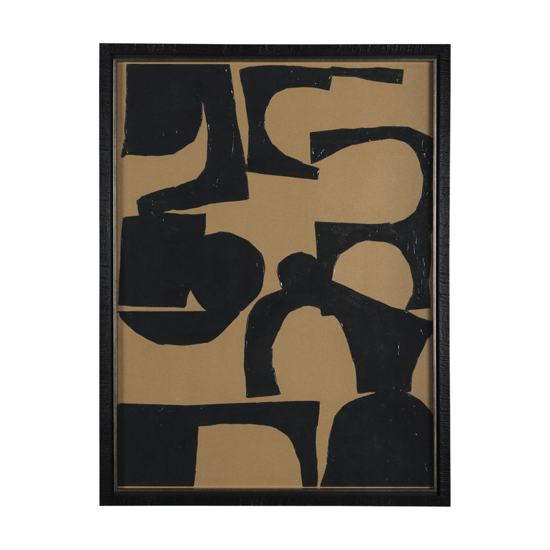 "Steglitz a Hand Embelished", reproduction d'art texturée encadrée sous verre, H 41,5 po x l 31,5 po, Brun, Teltow