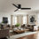 Ventilateur de plafond encastré moderne 52 po avec lumière Homelover, ventilateur de plafond réversible à profil bas DC, pales à double face, mémoire de minuterie à moteur à courant continu réversible à intensité variable de 3 cct