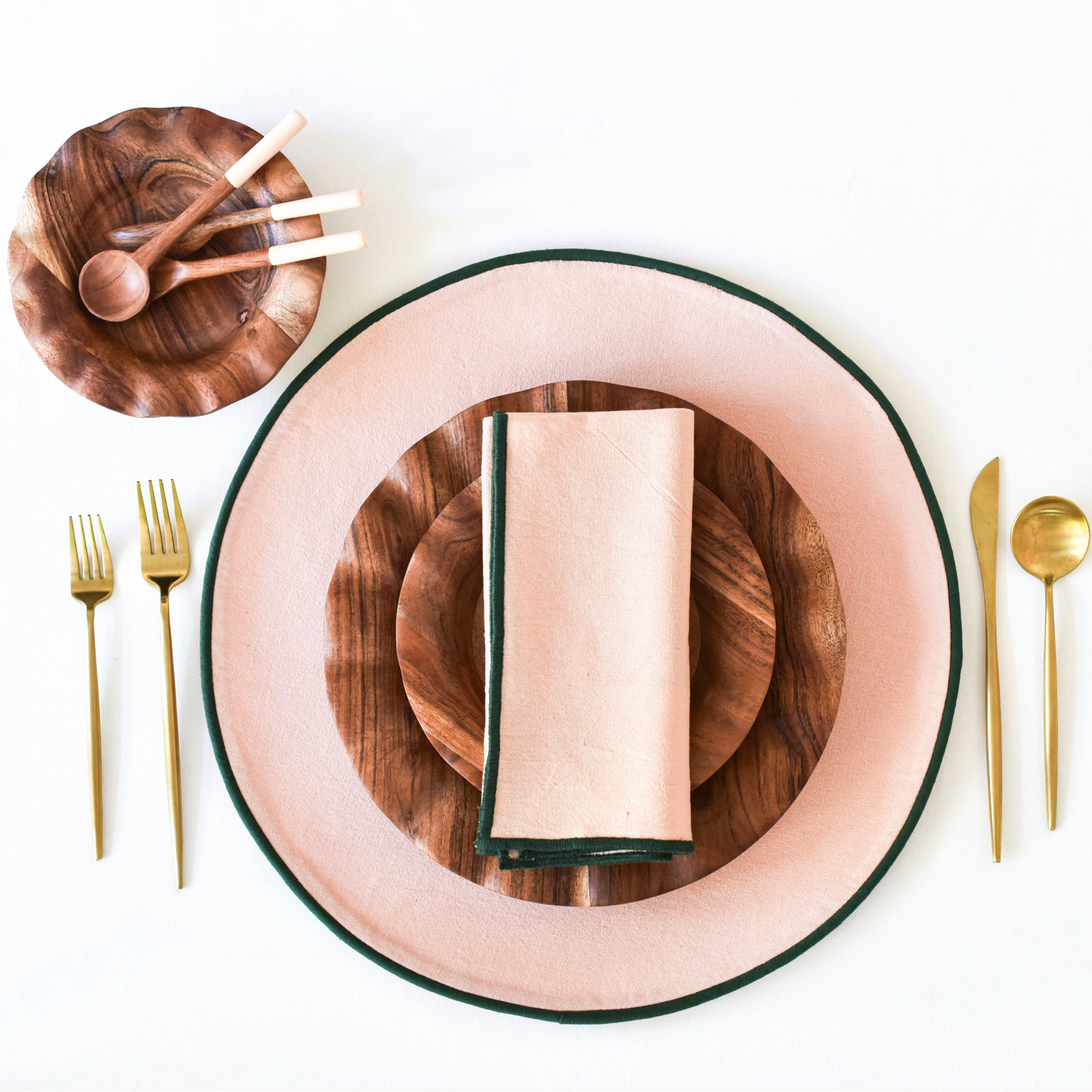 Reversible Placemat, Blush/Pine