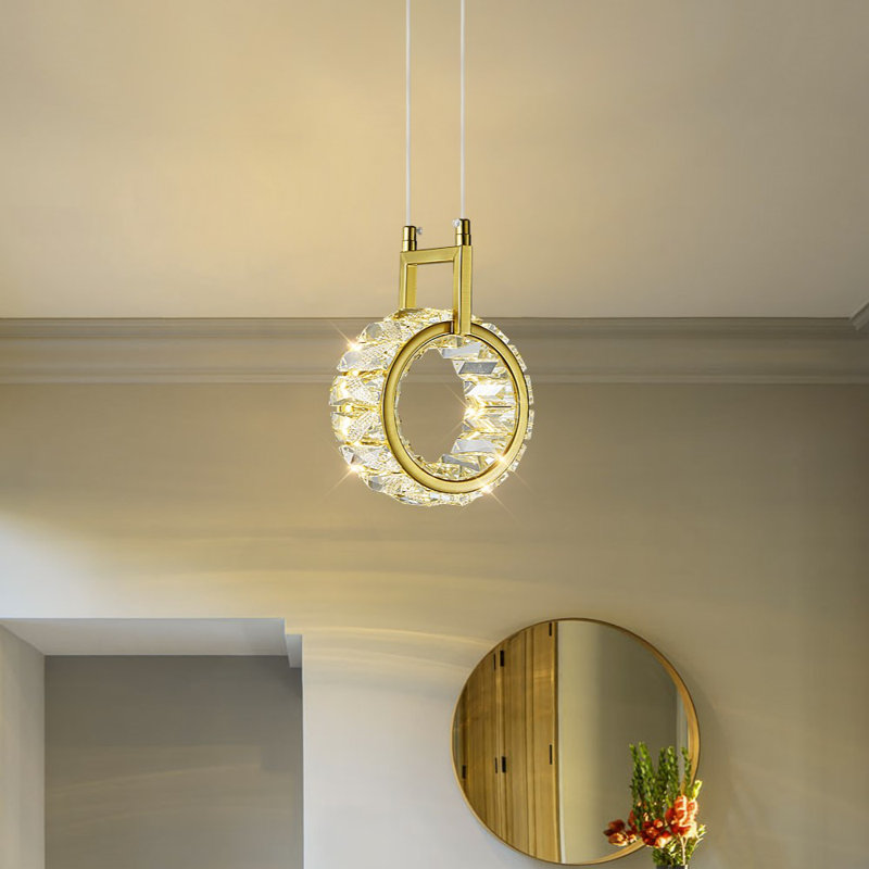 Îlot de cuisine Mini luminaire suspendu moderne en cristal à DEL Lustre doré pour la salle à manger Salon Cuisine Chambre Bar