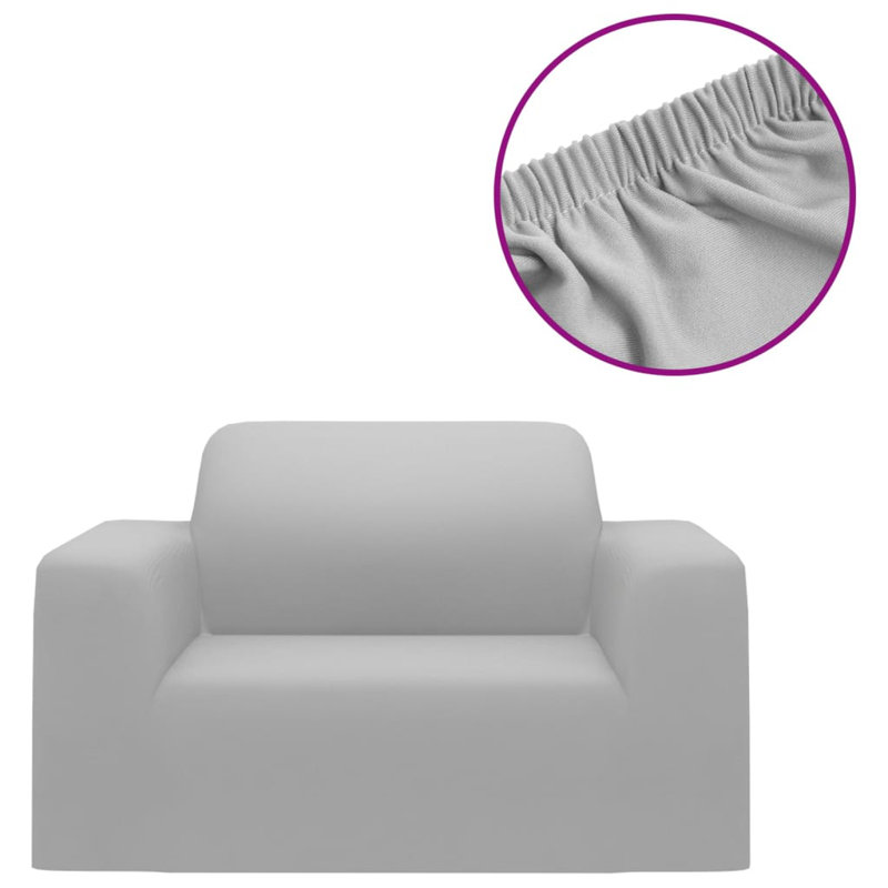 Box Cushion Armchair Slipcover, Grey