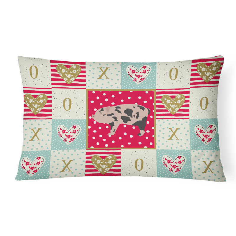  Mini coussin d'extérieur rectangulaire avec rembourrage Cochon Love