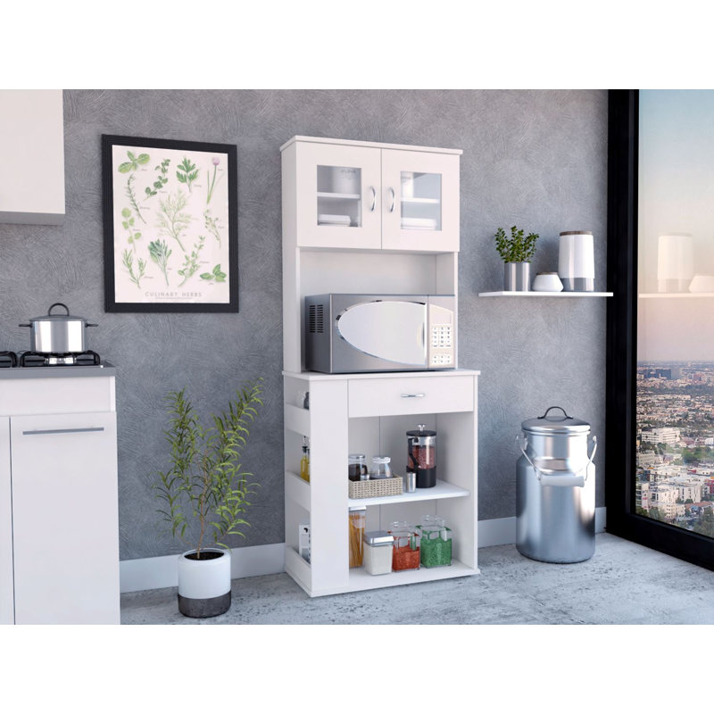 Tankersley 49.02cm Kitchen Pantry, White/Light Grey