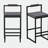 Upholstered Velvet Bar Stools Modern Dining Stools (Black & Gray, Set of 2)-1196671890-1196671891