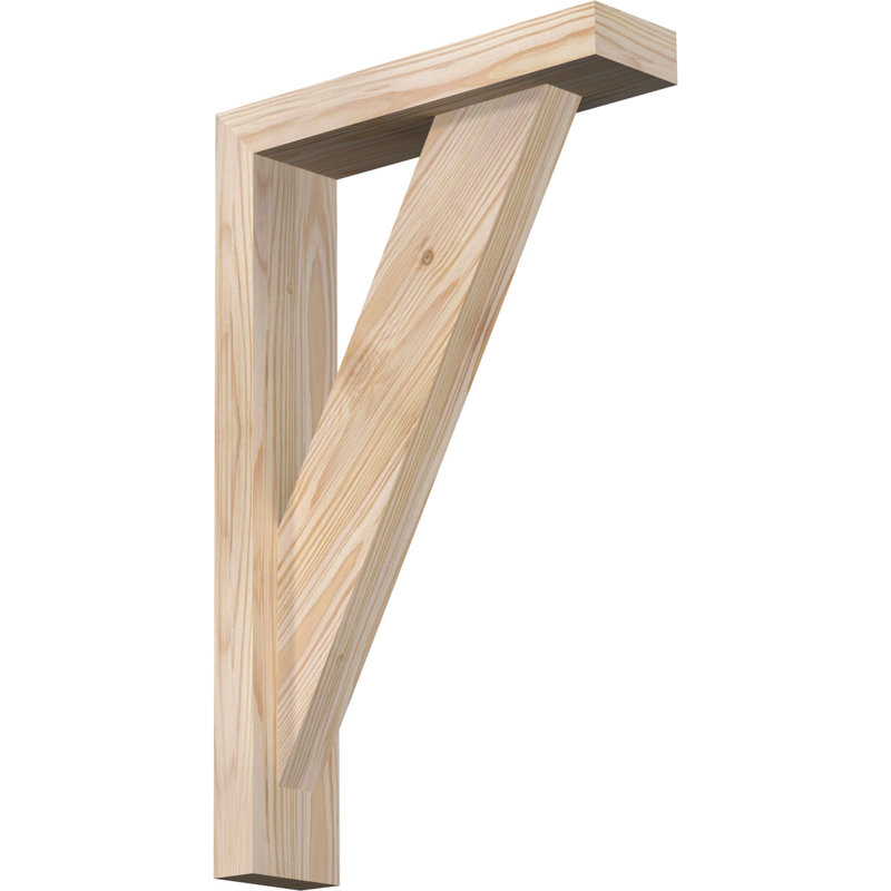 Traditional Block Bracket w/ Offset Brace, 22 x 14, 3 1/2"W Douglas Fir (Smooth)