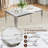 5-Piece Dining Table Set, 48" White Marble-Pattern Glass Table, 4 Velvet Chairs, Stainless Steel Frame, Kitchen & Living Room Furniture Set-1988278807-1988278804