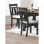 Chaises de salle à manger de style cottage transitionnel, ensemble de 2, base rembourrée couleur blé anthracite, en bois massif avec pieds carrés, épingle.