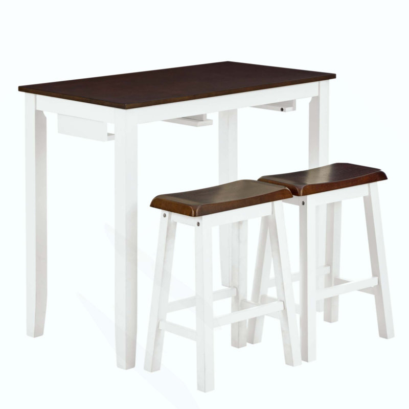 Ensemble 4 pièces de table et chaises de bar industrielles, ensemble de salle à manger coin-repas peu encombrant pour le salon, la salle à manger et la salle de jeux