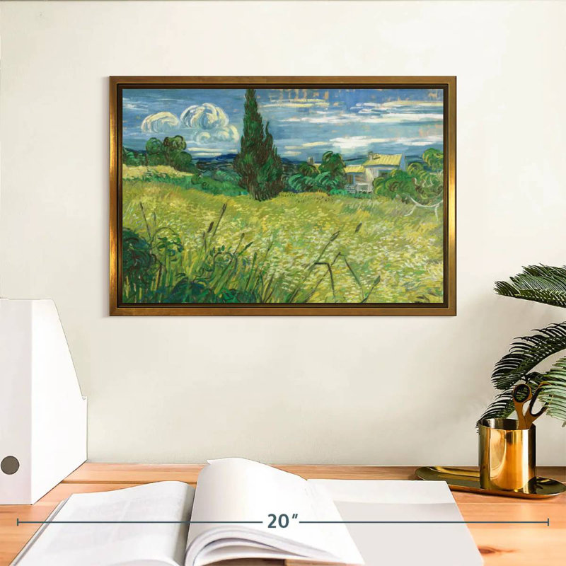 Champ vert 1889, Floating Frame Gold, 13 po x 9 po