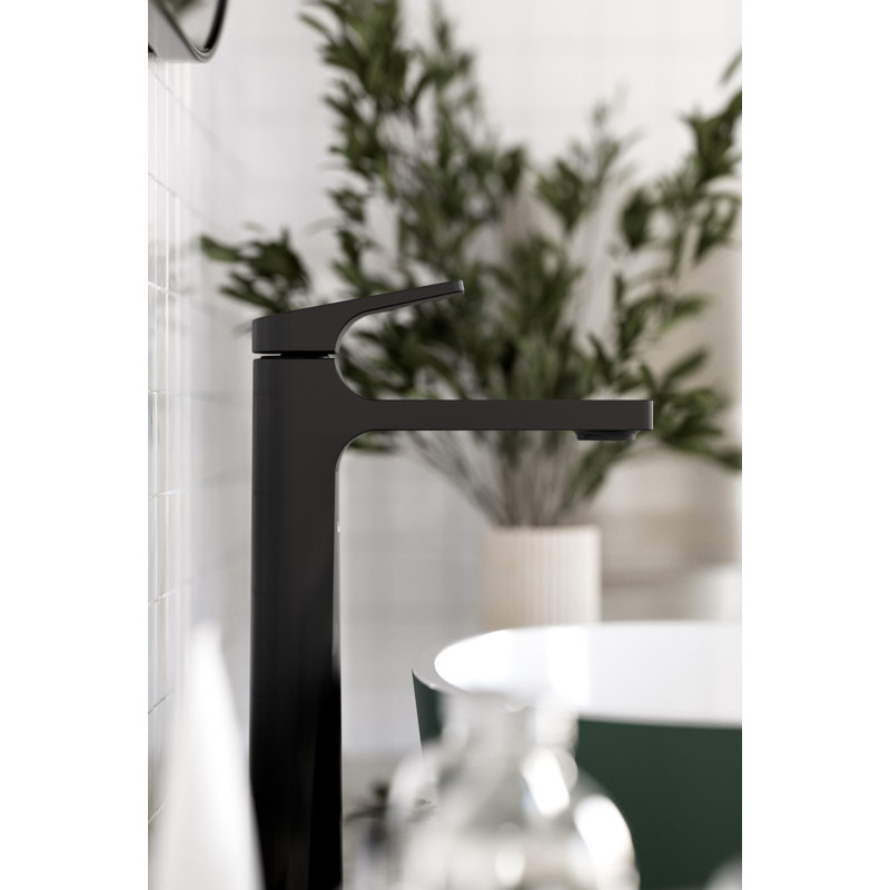 Ode Single Handle Tall Lavatory Faucet, Black