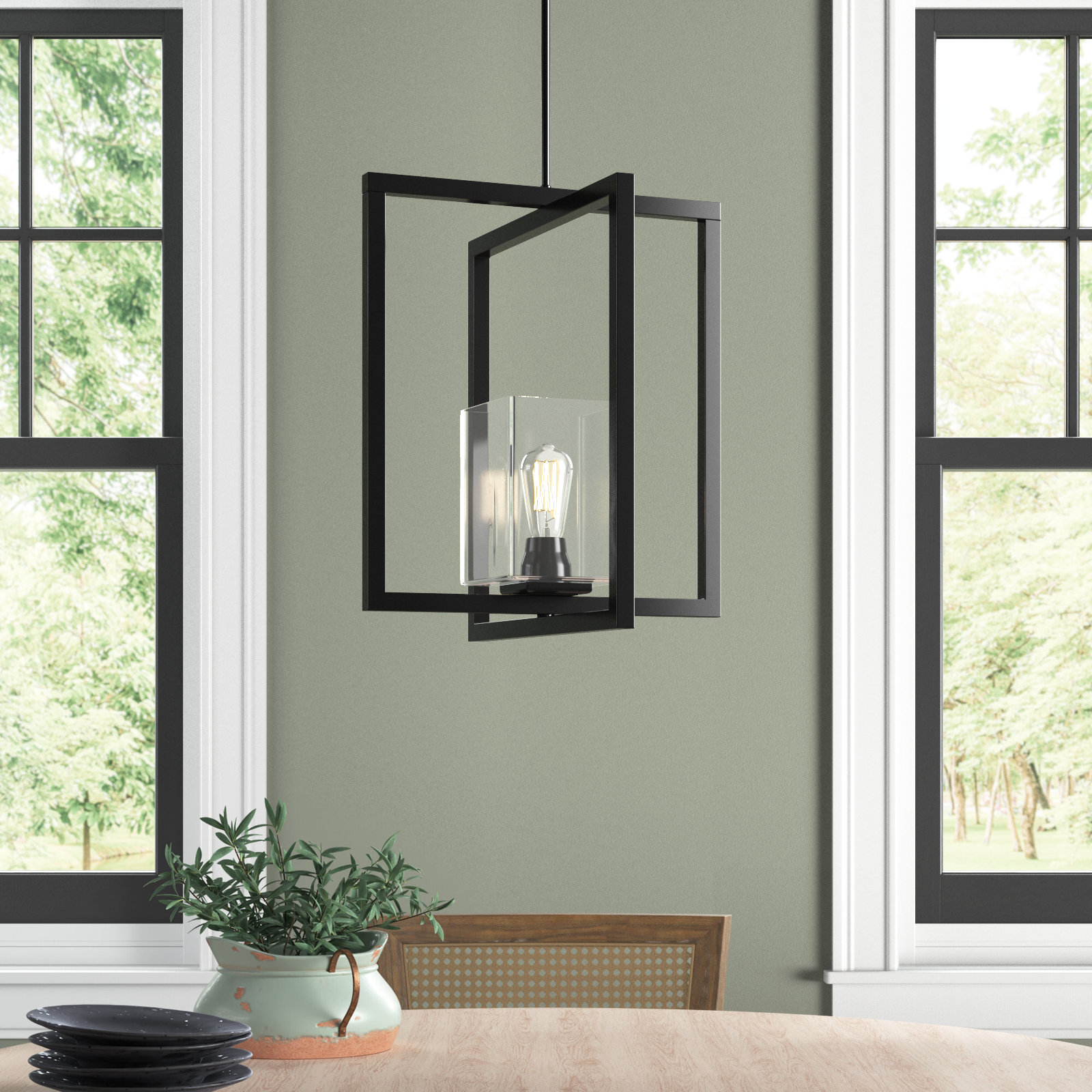 Aya Single Light Glass Dimmable Pendant