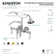 Kingston Brass Aqua Vintage Three-Handle 2-Hole Tub Wall Mount Clawfoot Tub Faucet with Hand Shower