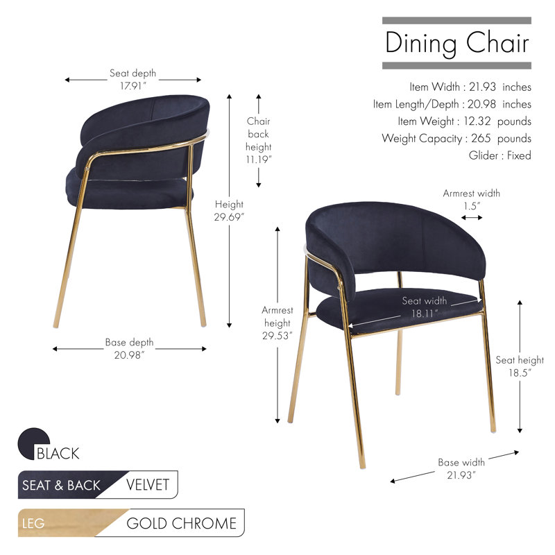 Cardi Upholstered Dining Chair, Black