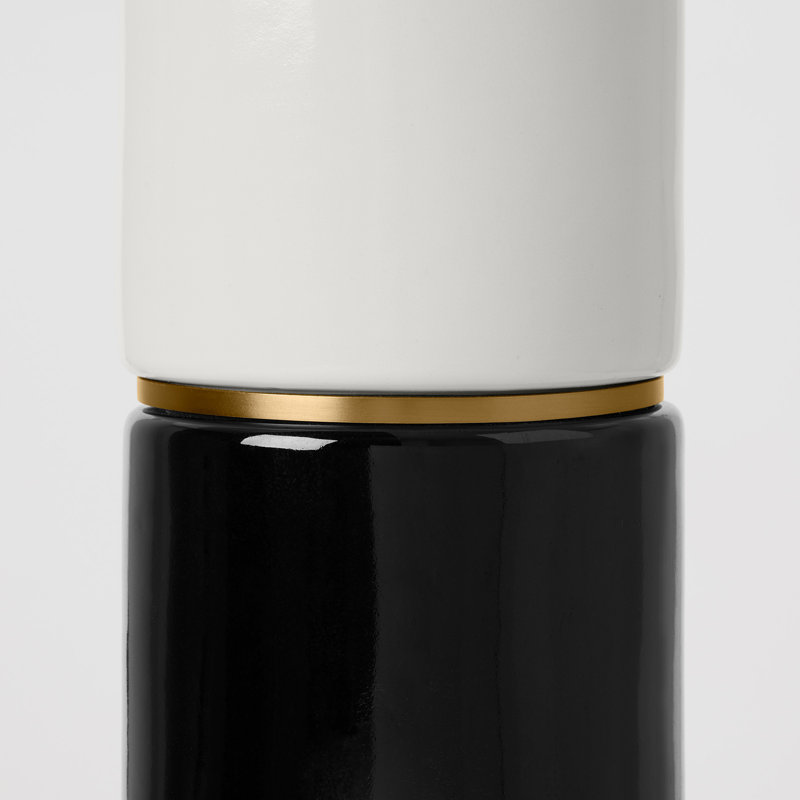 Cade Table Lamp, Black/White