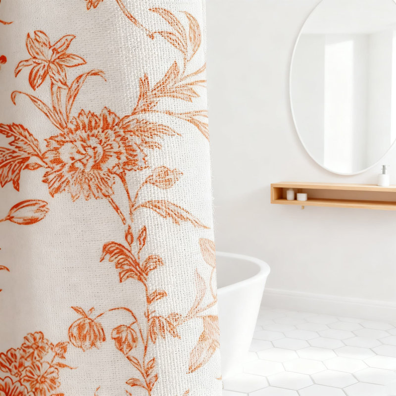 Rideau de douche Floral, Orange