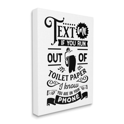 " Text For Toilet Paper Vintage Text Bathroom Sign " by Lettered And Lined