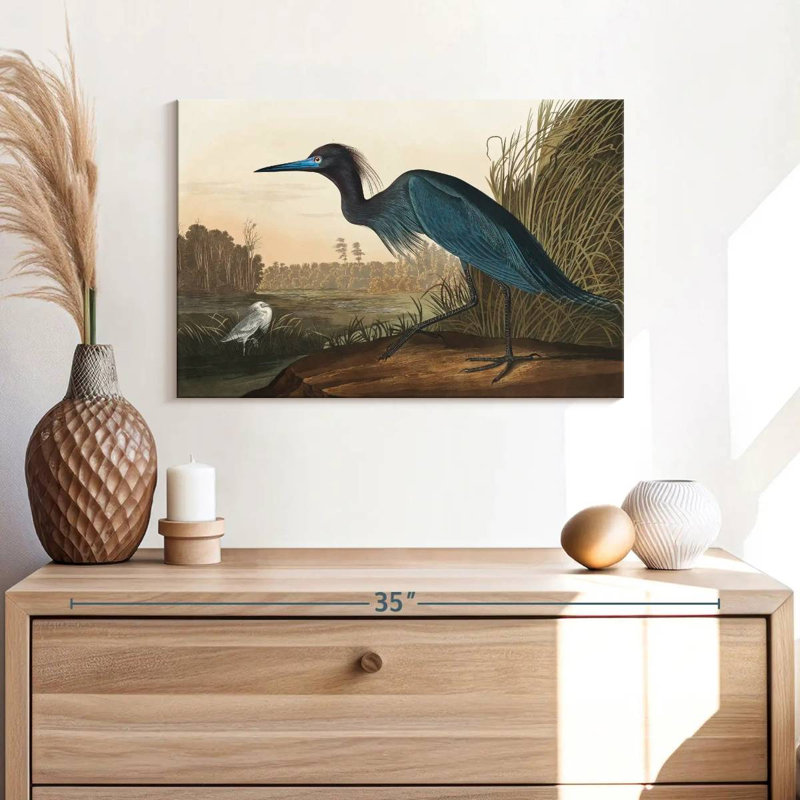 Grue bleue Bramon ou héron, H 8 po x l 12 po