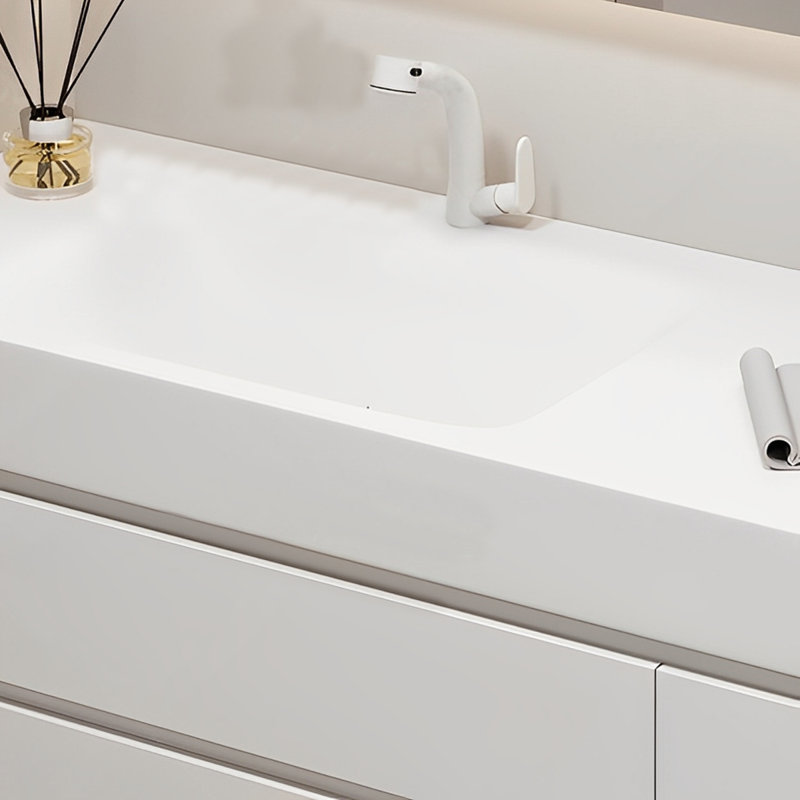 Armoire de salle de bain élégante de style crème, H 19,68 po x l 70,86 po x P 21,65 po, Blanc