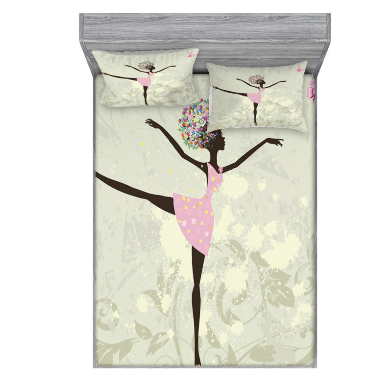 Ballet Microfiber Sheet Set, Queen Sheet Set with Fitted Sheet