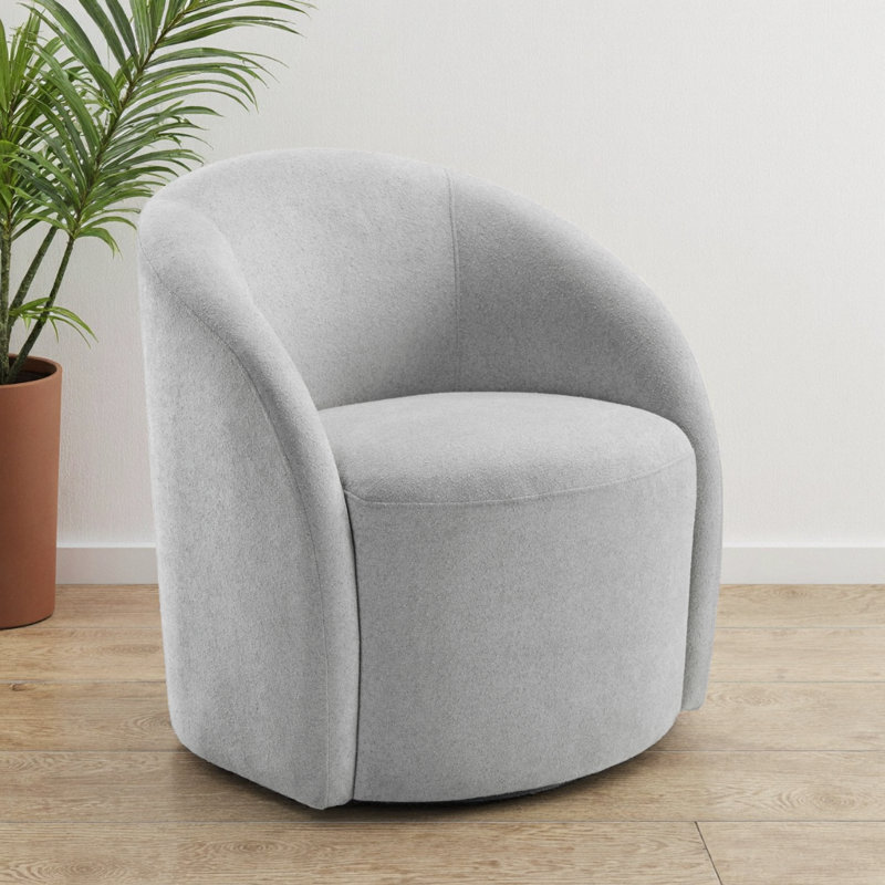 Fauteuil d'appoint pivotant tonneau Elegant, Gris clair