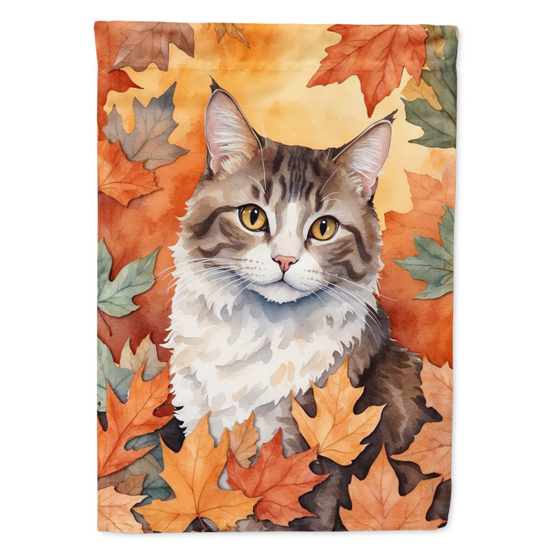 Chat en feuilles d'automne, Jaune La Perm