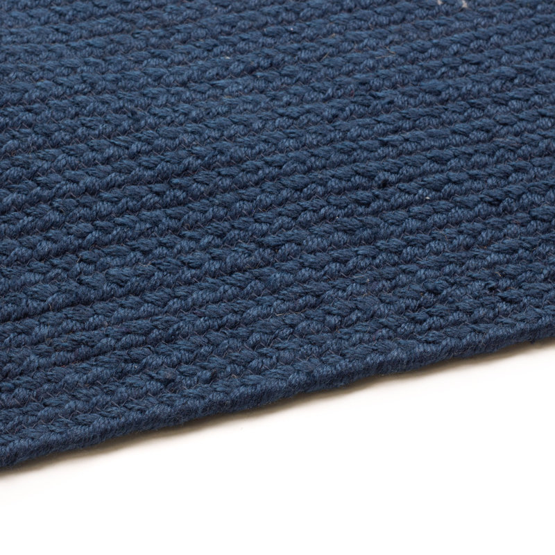 Tapis bleu marine tressé à la main Jewelyssa, Rectangle 4 pi x 6 pi