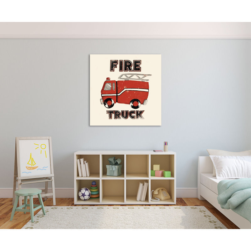«Fire Truck», toile tendue par Jace Gray, H 18 po x l 18 po x P 1,5 po