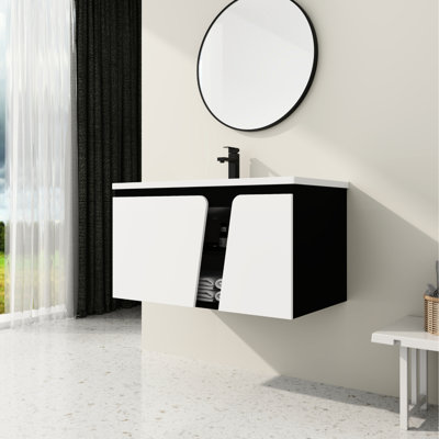 36'' Bathroom Vanity With Ceramic Basin & Soft-Close Door. Modern Design For Bathroom. Spacious Storage. Plywood Construction. Sink Cabinet . Sufficient Storage Area.