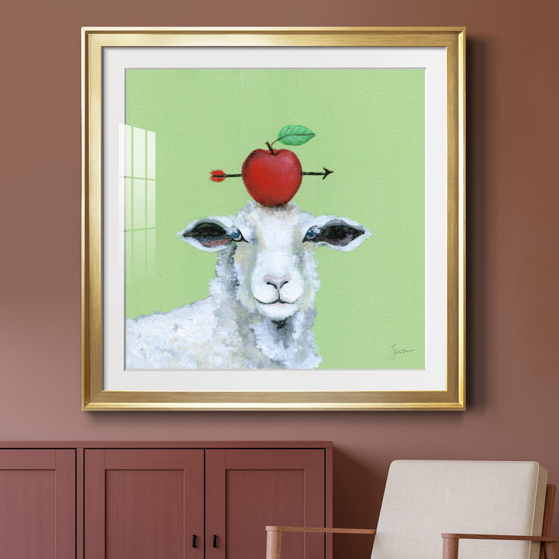 Nature ludique 3 - Peinture avec cadre, Toile encadrée dorée, H 34,5 po x l 34,5 po x P 1,5 po