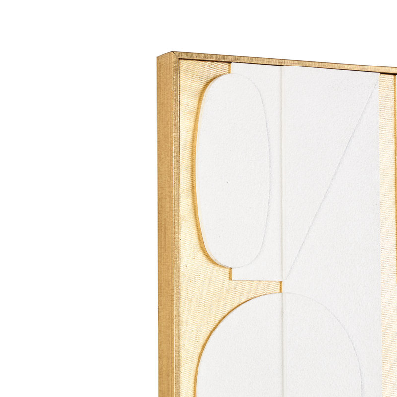 Wooden Geometric Shape Abstrac - Floater Frame Print on Canvas
