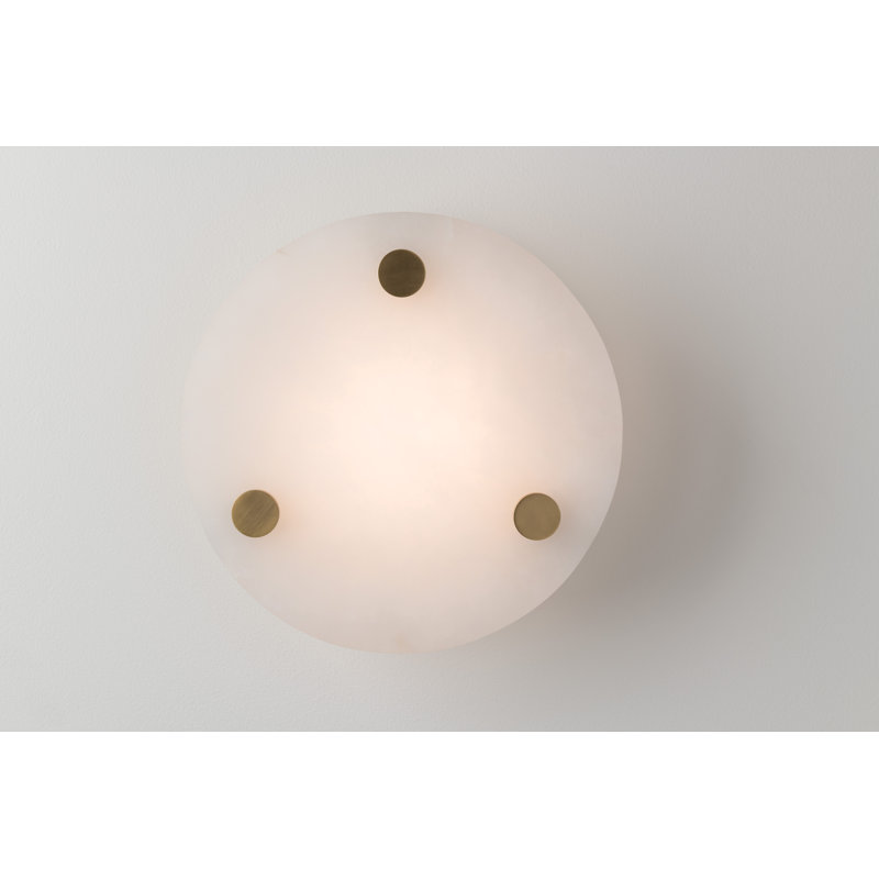 Croton 1 - Light LED Flush Mount, Aged Brass, 3.25'' H x 15'' W x 15'' D