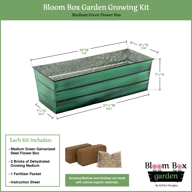 Metal Planter Box, Green Patina
