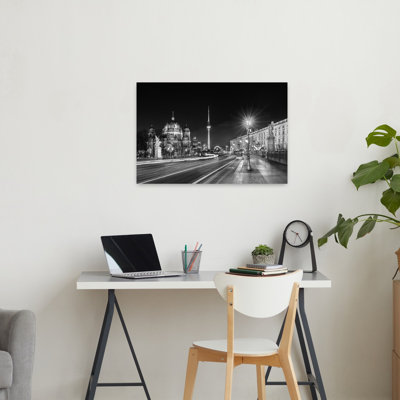 Berlin City Nightscape Modern Vibrant Abstract Architecture City Wall Art Print