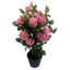 60cm Faux Rose Plant in Pot Liner