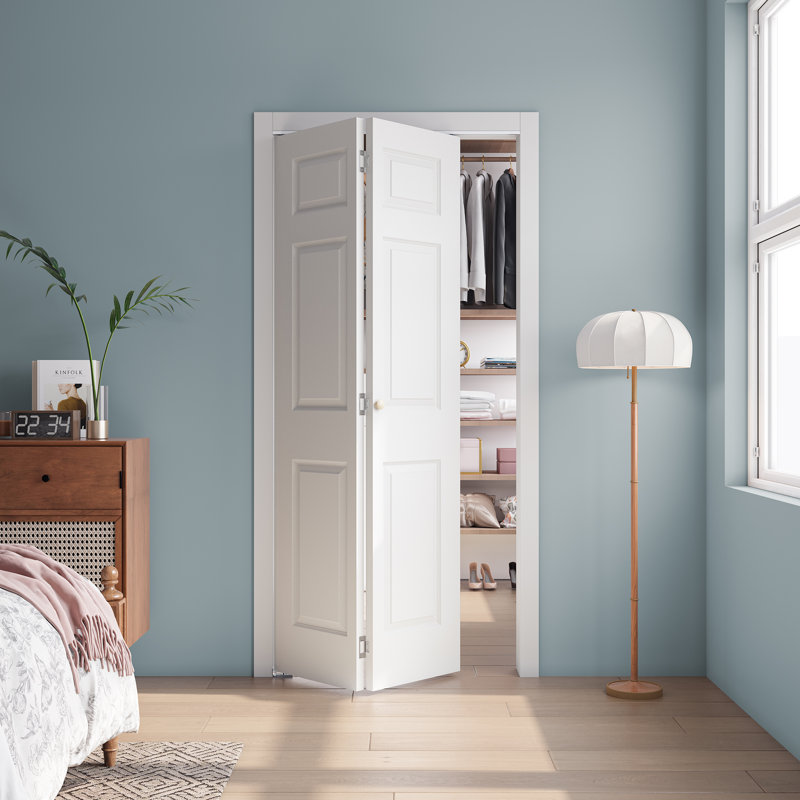 Porte pliante à 3 panneaux en bois blanc apprêté blanc avec trousse de quincaillerie, 30 po x 80 po, 1
