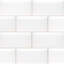 Carrelage style métro en céramique brillant biseauté 3 po x 6 po Segment Blanc-60569229