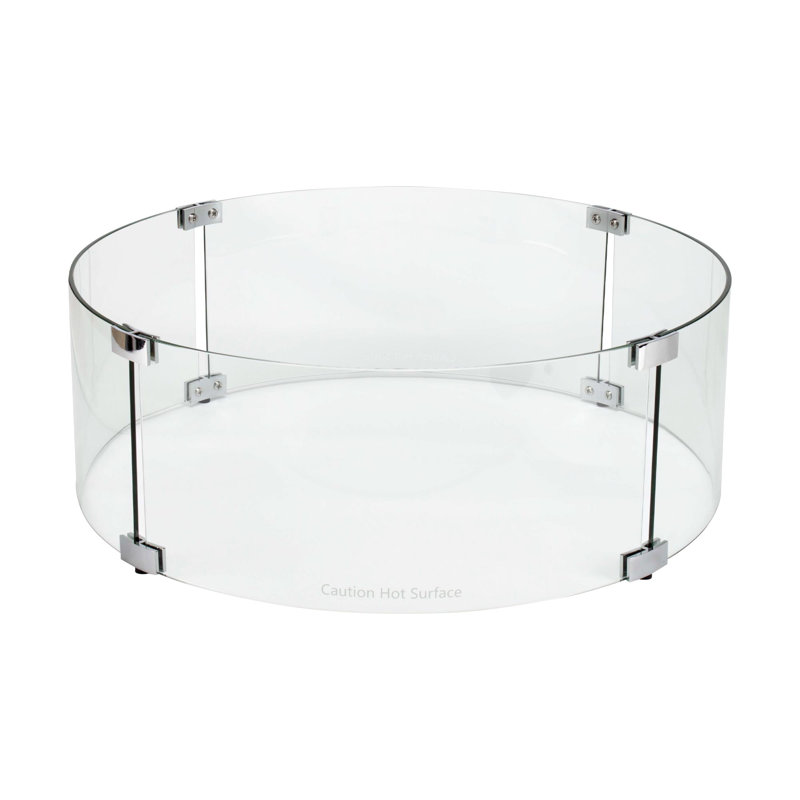 Round Fire Pit Wind Guard, 8" H x 23" W x 23" D