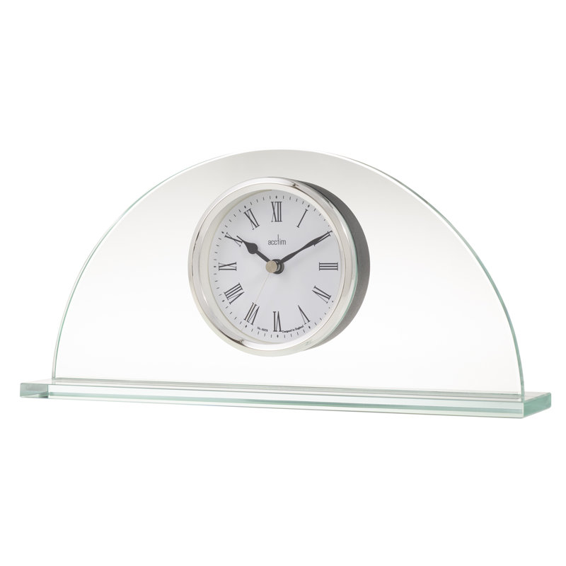 Acctim Milton Mantel Clock Quartz Glass Energy Efficient Movement Chrome