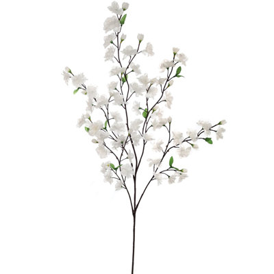 Cherry Blossom 36" Tall White Silk Branches Set - Elegant Floral Decor