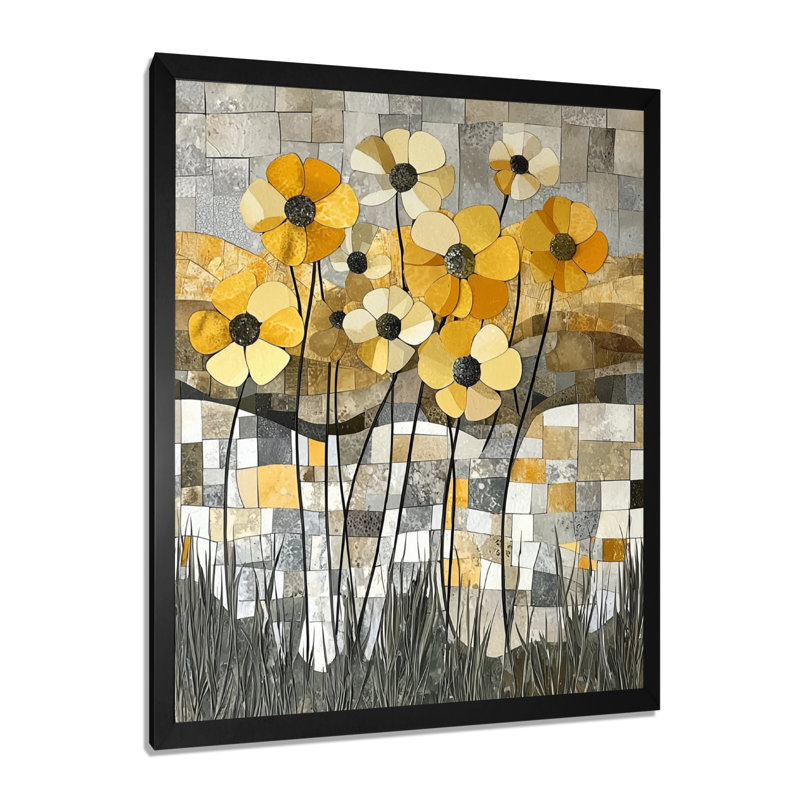 Harewood - art mural abstrait, Black, H 20 po x l 12 po, Reproduction encadrée d'une seule photo