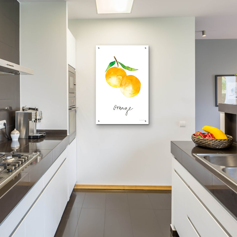 Art mural en verre acrylique Winro Porter «Single Orange» par Mercedes Lopez, H 36 po x l 24 po x P 0,2 po