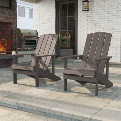 Ensemble de chaises Adirondack en plastique Hachirou pour l'extérieur