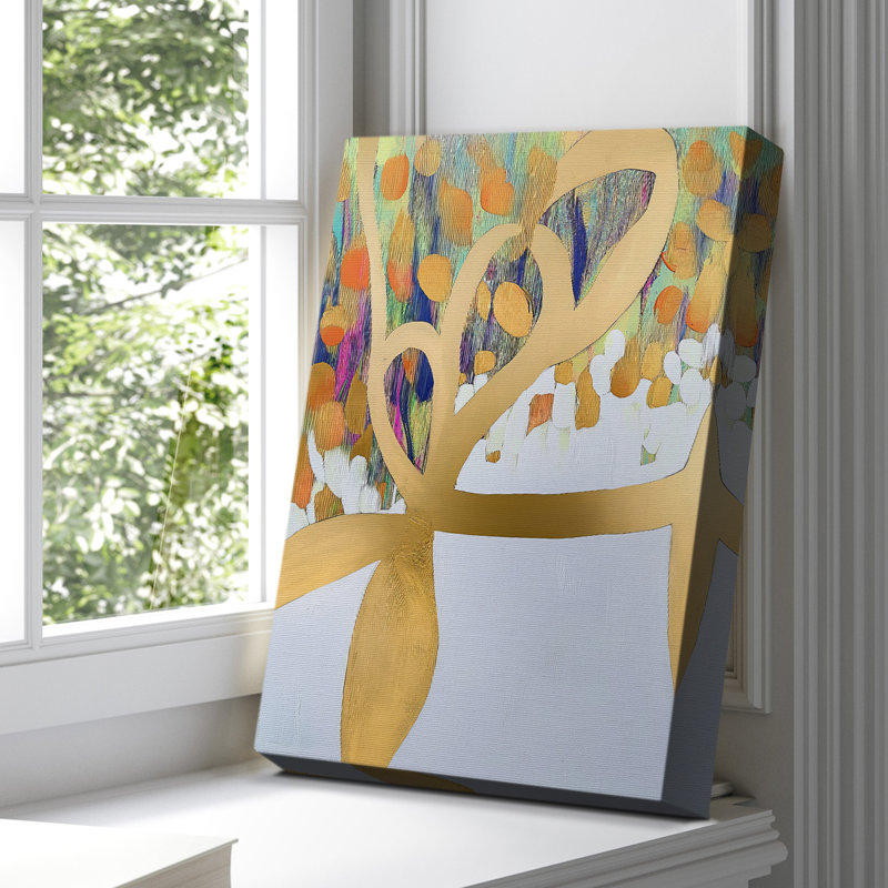 Toile tendue avec châssis abstrait XXV - prêt à être accroché, H 18 po x l 12 po