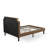 Granbury Bed - Brown Textured Upholstered Headboard, Footboard and Wood Rails, Slats - Wooden 9 Legs with Support Bed Frame - Black Finish-379122131