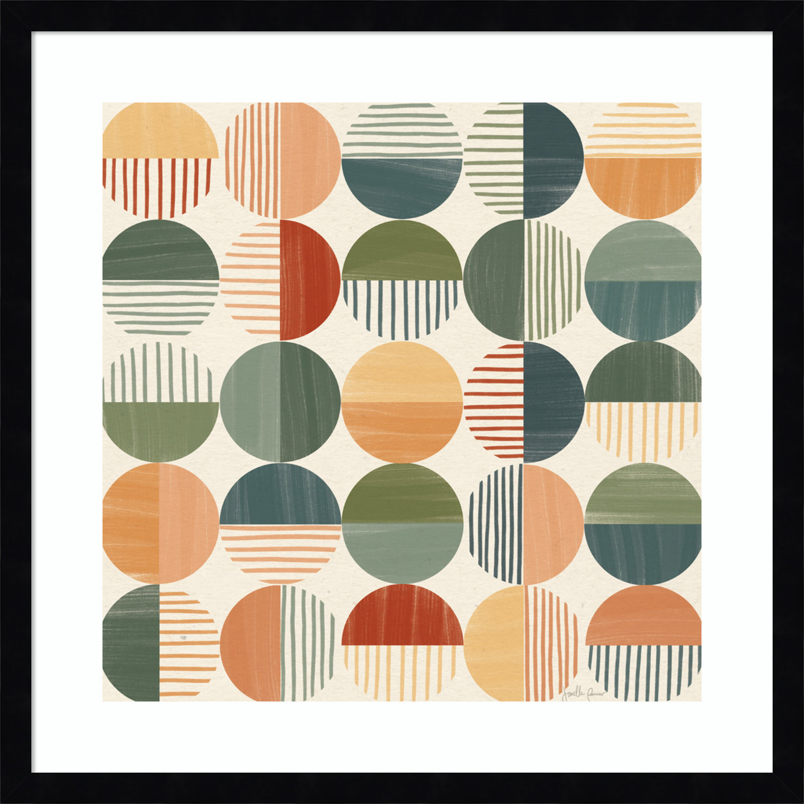 Born To Roam Pattern II, Black, 21" H x 21" W x 1" D