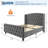 Queen Light Gray Soft Fabric Platform Bed Frame, 51" Extra Tall Deep Button Tufted Wingback Headboard, Sturdy Wood Slats, Noise-Free, No Box Spring Needed, Easy Assembly-2005659362-2005659372