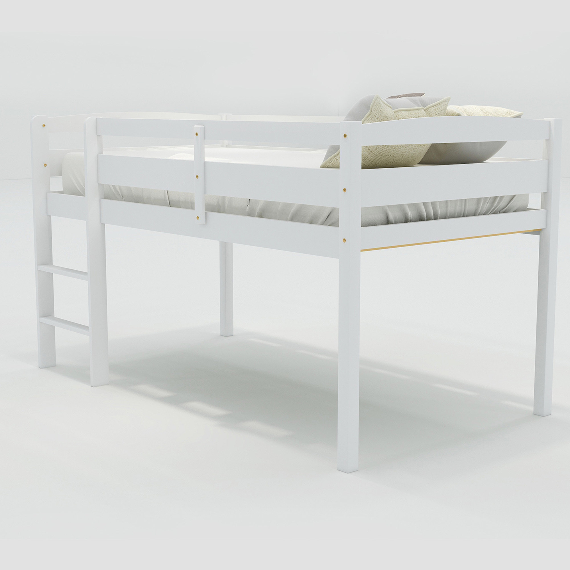 Ebern Designs Twin Wood Loft Bed Low Loft Beds With Ladder - Wayfair Canada