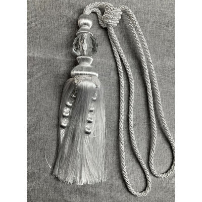 Single Curtain Tassel Tieback with 100% Glass Faceted Crystal Mackall